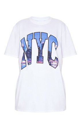White Nyc Slogan T Shirt | Tops | PrettyLittleThing