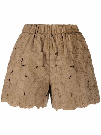 RED Valentino high-waisted Lace Shorts - Farfetch