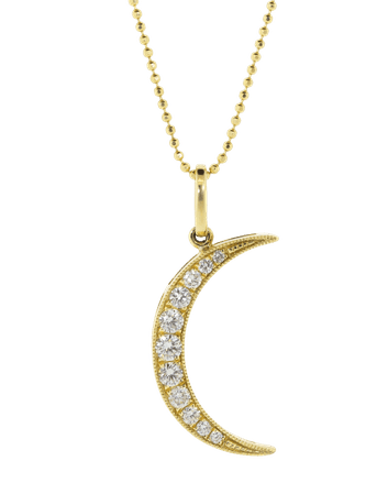 Medium White Diamond Luna Necklace | Marissa Collections