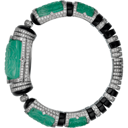 Cartier, Emerald and onyx watch