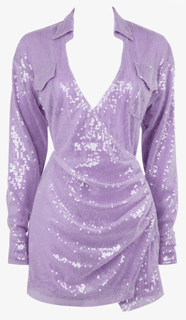 HeiressBeverlyHills~ Lilac Sequin Shirt Dress