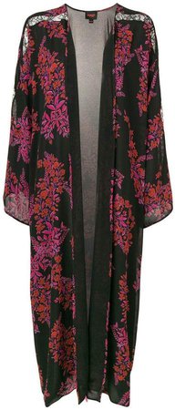 floral pattern robe coat