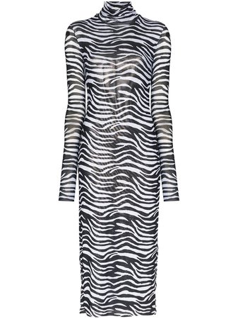 Staud Zebra-Print Midi Dress | Farfetch.com