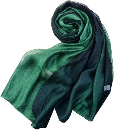 SNUG STAR Cotton Silk Scarf Elegant Soft Wraps Color Shade Scarves for Women (Dark green) at Amazon Women’s Clothing store