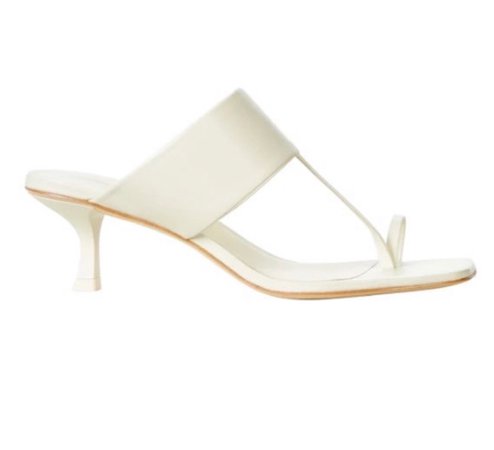 white slide heels