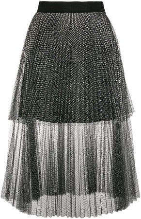 metallic tulle tiered skirt