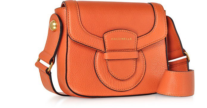Coccinelle Orange Vega Small Leather Shoulder Bag at FORZIERI