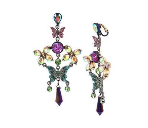 BN Betsey Johnson Butterfly crystal dangle earrings 889295232071 | eBay