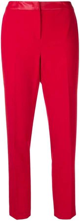 contrast waistband slim trousers