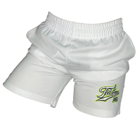 white fubu basketball shorts
