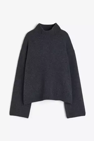 Oversized Cashmere-blend Sweater - Dark gray - Ladies | H&M US