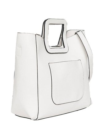 French Connection Square Handle Tote Bag, White at John Lewis & Partners