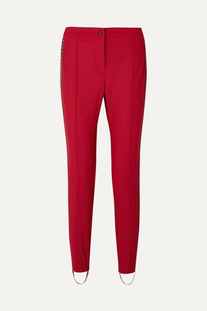 Roma Jacquard-trimmed Stirrup Ski Pants - Red