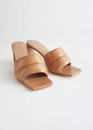 Padded Leather Heeled Sandals