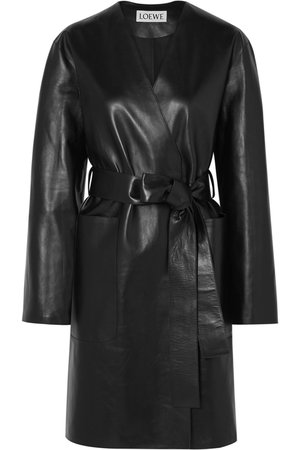 Loewe | Belted leather coat | NET-A-PORTER.COM