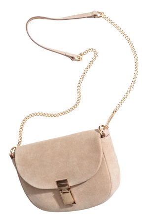 Suede Shoulder Bag - Light beige - | H&M US