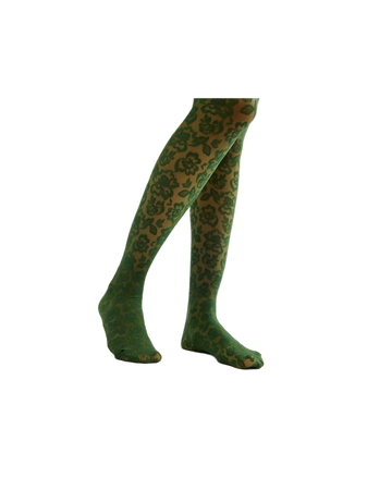 green floral lace tights stockings