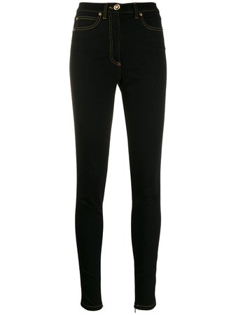 Black Versace High-Rise Skinny Denim Jeans | Farfetch.com