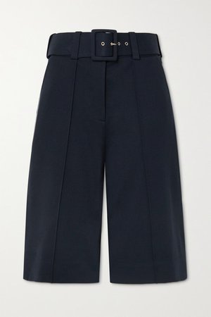 Belted Ponte Culottes - Navy