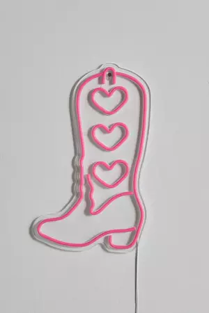 Cowgirl Boot Neon Sign | Urban Outfitters Canada
