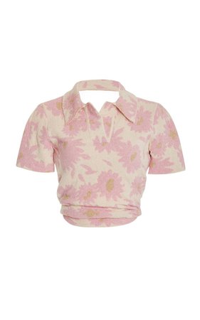 Le Bagnu Floral Cotton-Blend Open-Back Polo Shirt By Jacquemus | Moda Operandi