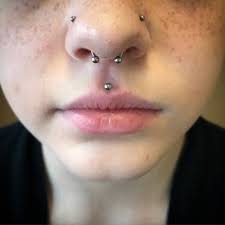 two nose piercings on each side and septum - Google Search