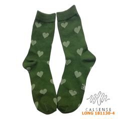 Calcetines Dark Green socks with hearts