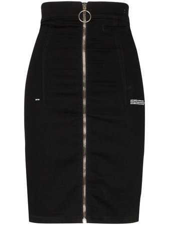 Black Off-White High-waisted Denim Skirt | Farfetch.com