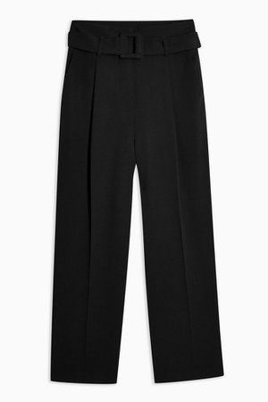 PETITE Smart Buckle Peg Trousers | Topshop black