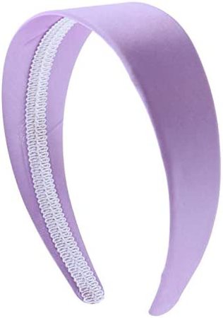 Amazon.com : Lavender 2 Inch Wide Satin Hard Headband with No Teeth (Motique Accessories) : Beauty & Personal Care