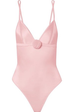 Aria — playboy x coco de mer baby pink satin bodysuit
