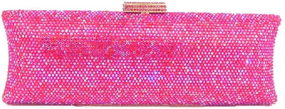 Dazzling Women Crystal Evening Purse Metal Hardcase Wedding Party Minaudiere Handbag Clutch Bag (Hot Pink): Handbags: Amazon.com