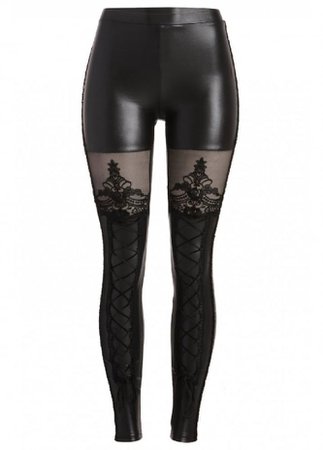 Victorian Gothic Lace-Up Leggings | Attitude Clothing