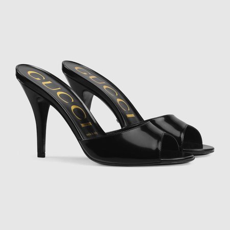 Leather heeled slide | GUCCI®