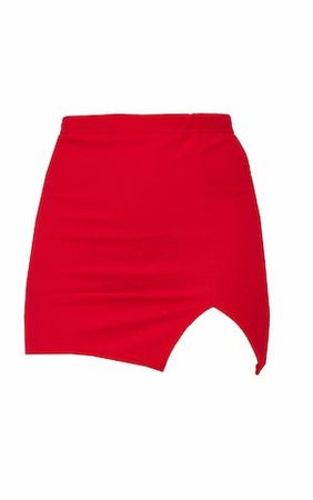 Red Split Front Mini Skirt | PrettyLittleThing USA