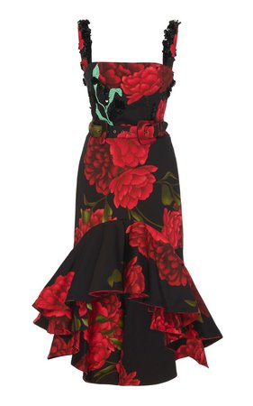 Exclusive Floriated Embellished Belted Dress by Johanna Ortiz | Moda Operandi