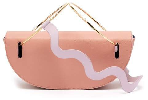 Elba Wave Strap Leather Shoulder Bag - Womens - Light Pink