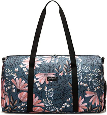 Jadyn B Weekender Bag - 56 cm./22 inch - 52L - Overnight or Weekend Duffel Bag with Shoe Pocket (Navy Floral): Amazon.co.uk: Sports & Outdoors