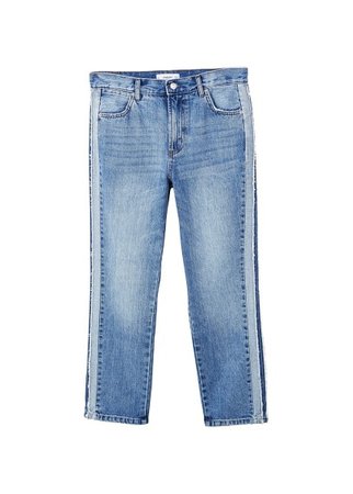 MANGO Contrasting trims straight jeans