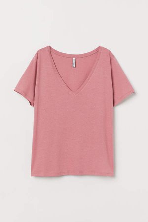 V-neck T-shirt - Pink