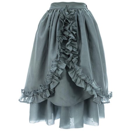 Dolce and Gabbana mint organza bustle skirt with ruffle trim, c. 1980s For Sale at 1stdibs