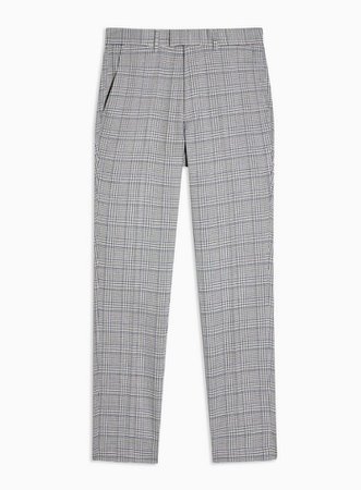 Gray Check Skinny Fit Suit Pants | Topman