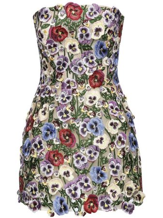 Oscar De La Renta floral-embellished Strapless Dress - Farfetch
