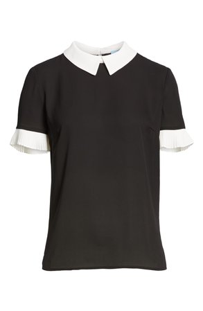 CeCe Pleat Sleeve Collared Crepe Blouse | Nordstrom