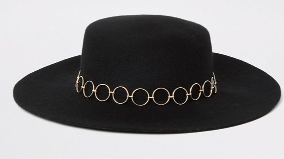 black chain hat