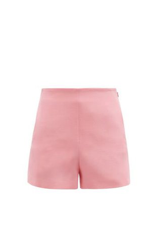 Valentino, Valentino - Crepe Couture Wool-blend Shorts - Womens - Light Pink | Catalove
