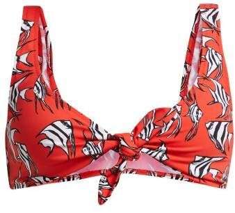 Fisch - Lurin Angelfish Print Bikini Top - Womens - Red Print