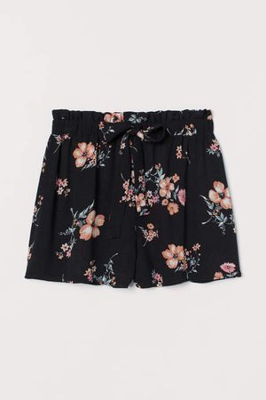 Shorts with Ties - Black