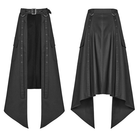 PUNK RAVE Women's Daily Black Steampunk Half Skirt Stage Perform Personality Women Gothic Harajuku Skirts Pants | Wish