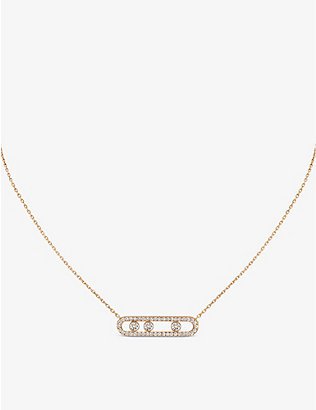 MESSIKA - My Twin 18ct pink-gold and 0.10ct diamond tie necklace | Selfridges.com
